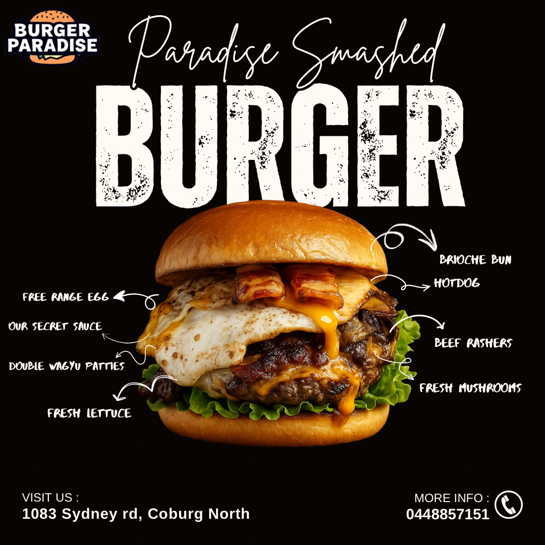 Menu, Burger Paradise