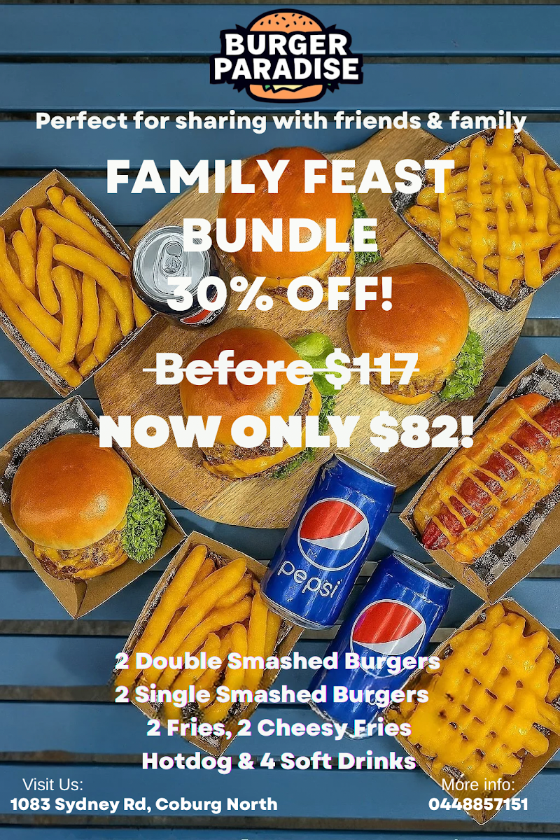Menu, Burger Paradise