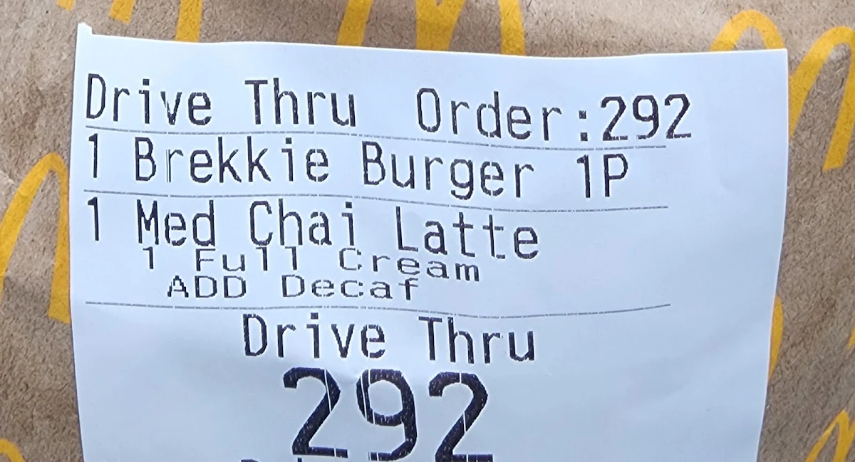 Menu, McDonald's