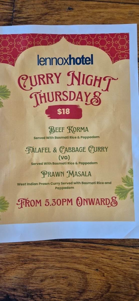 Menu, Beef and Beach Lennox Head