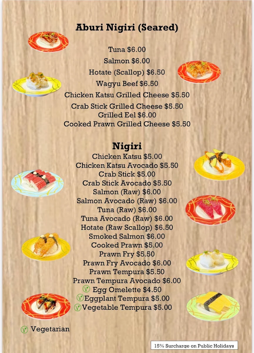 Menu, Mary Go Sushi