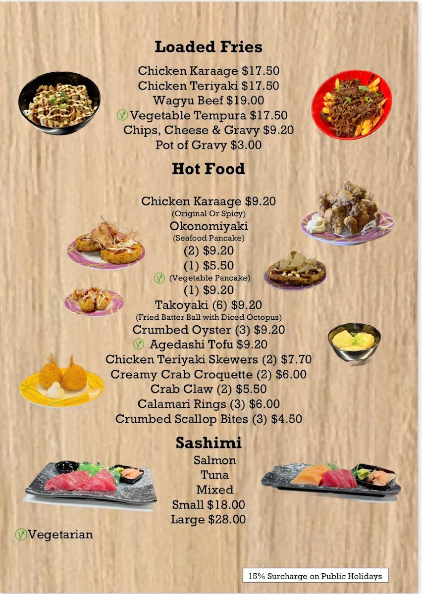 Menu, Mary Go Sushi