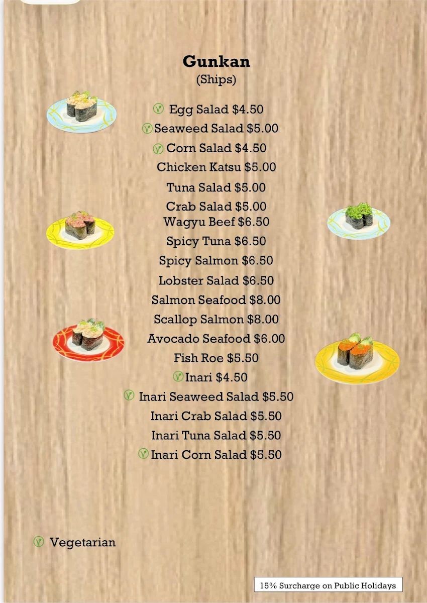 Menu, Mary Go Sushi