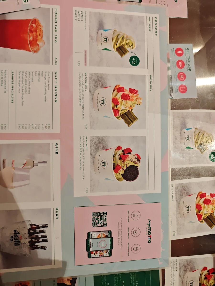 Menu, Motto Motto Japanese Kitchen - Quay Quarter