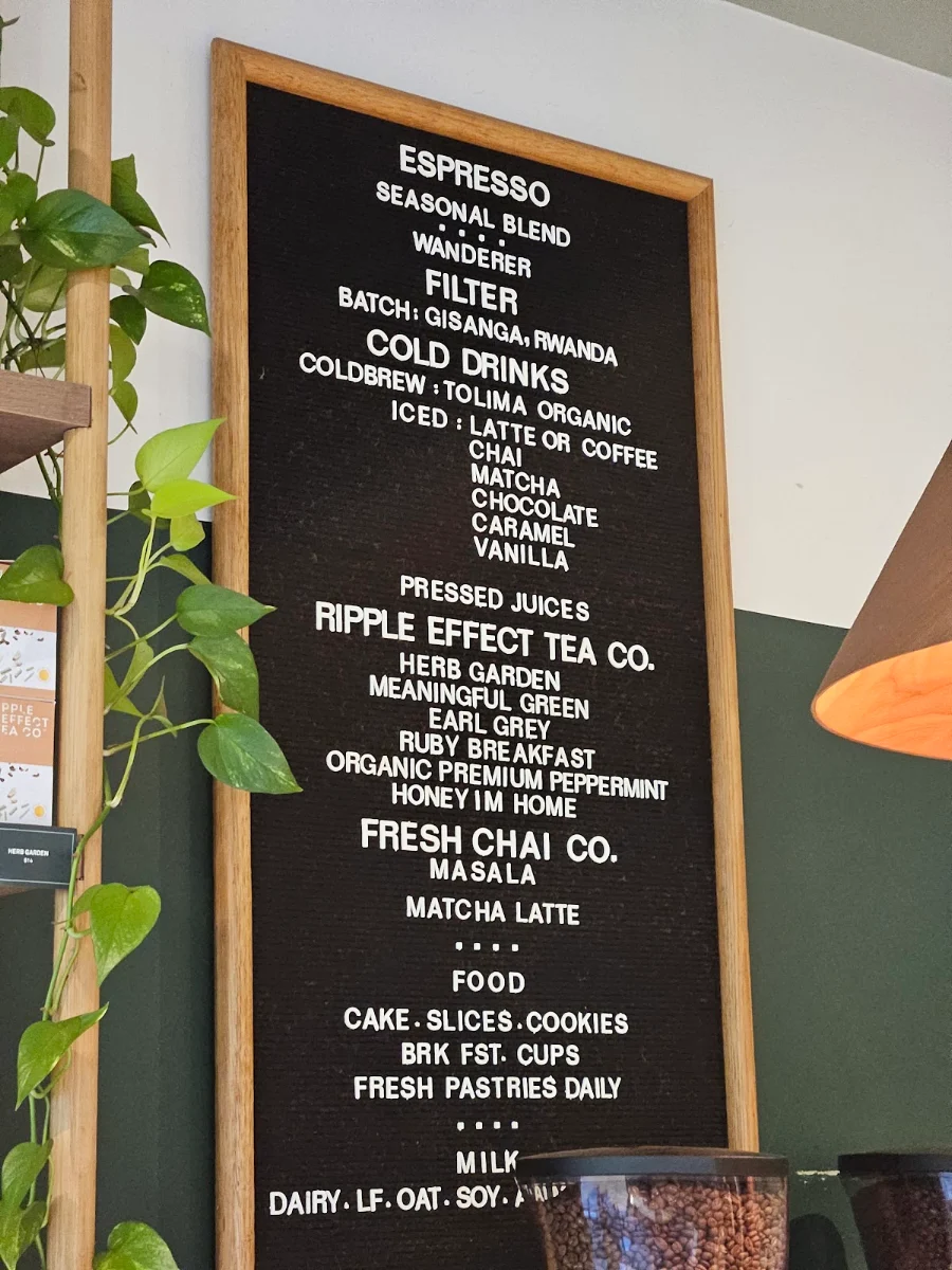 Menu, Sunshine Social Coffee Roasters