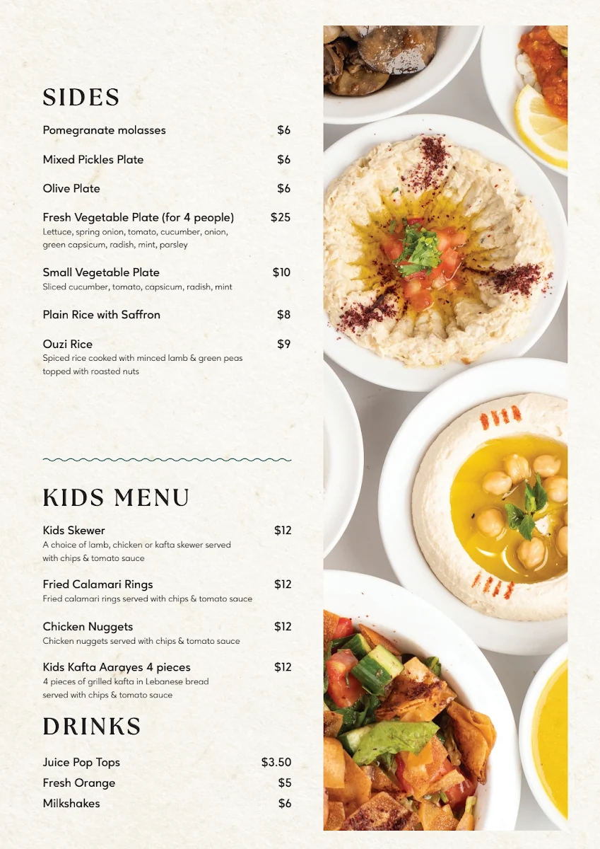 Menu, Soul Beirut