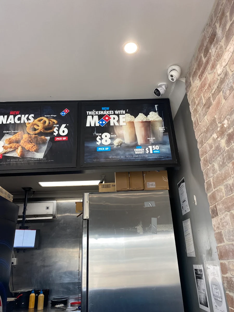 Menu, Domino's Pizza Emerton
