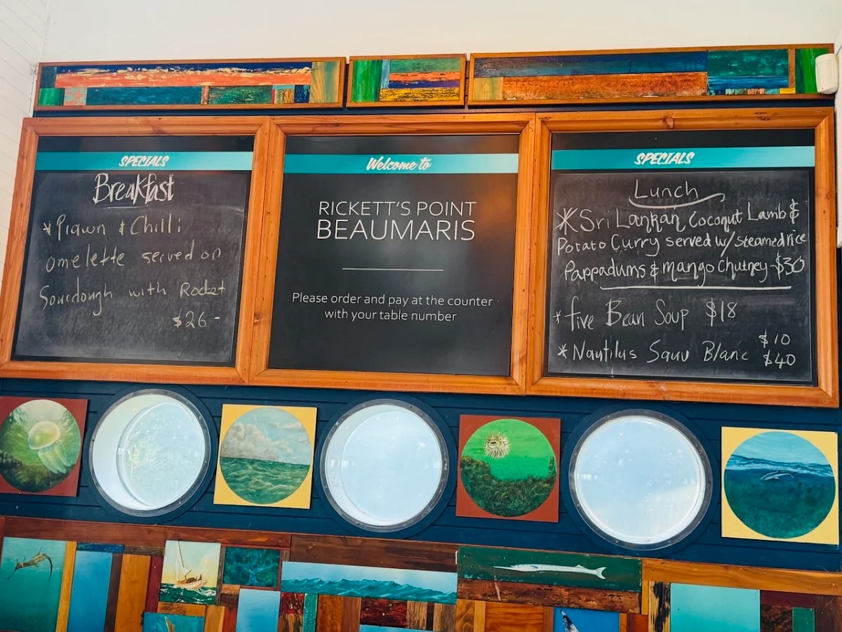 Menu, Rickett's Point Beaumaris