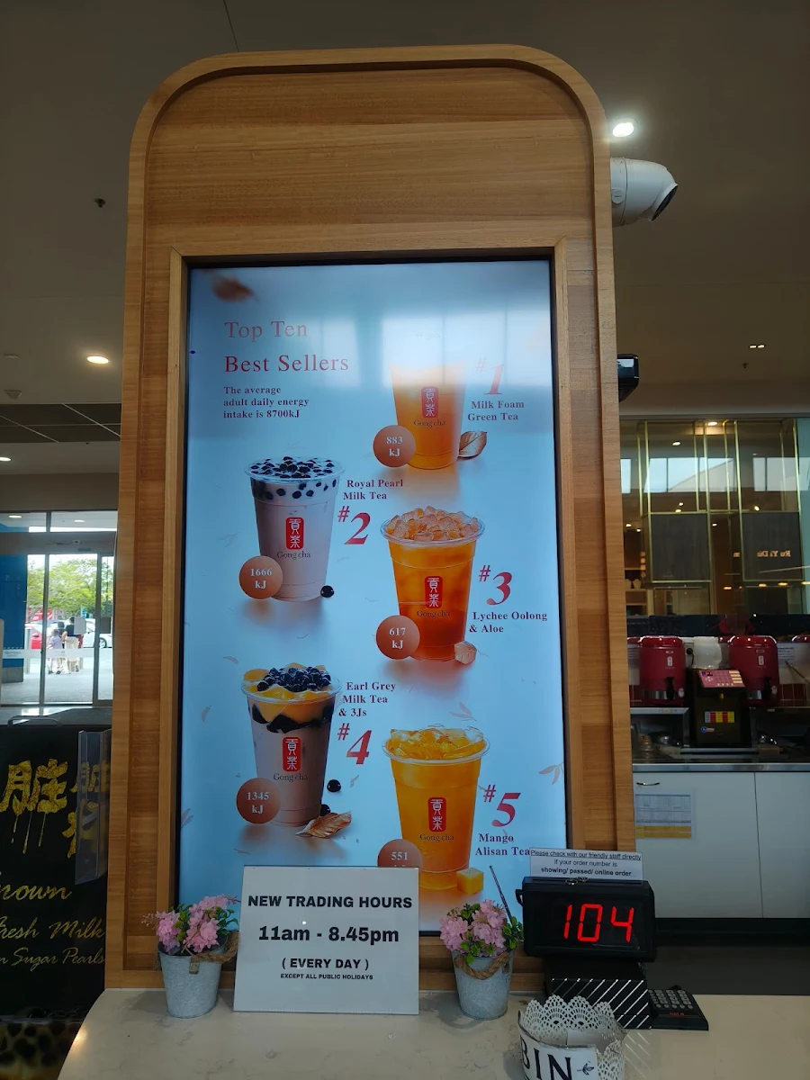 Menu, Gong Cha Calamvale