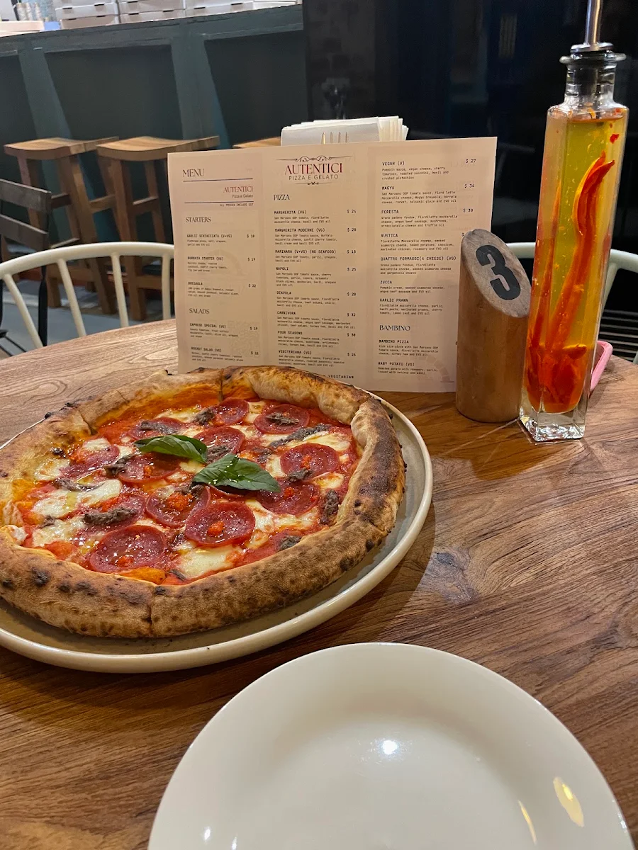 Menu, Autentici - Pizza e Gelato