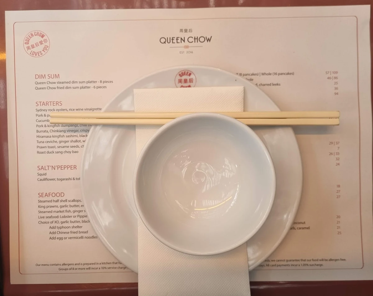 Menu, Queen Chow Enmore