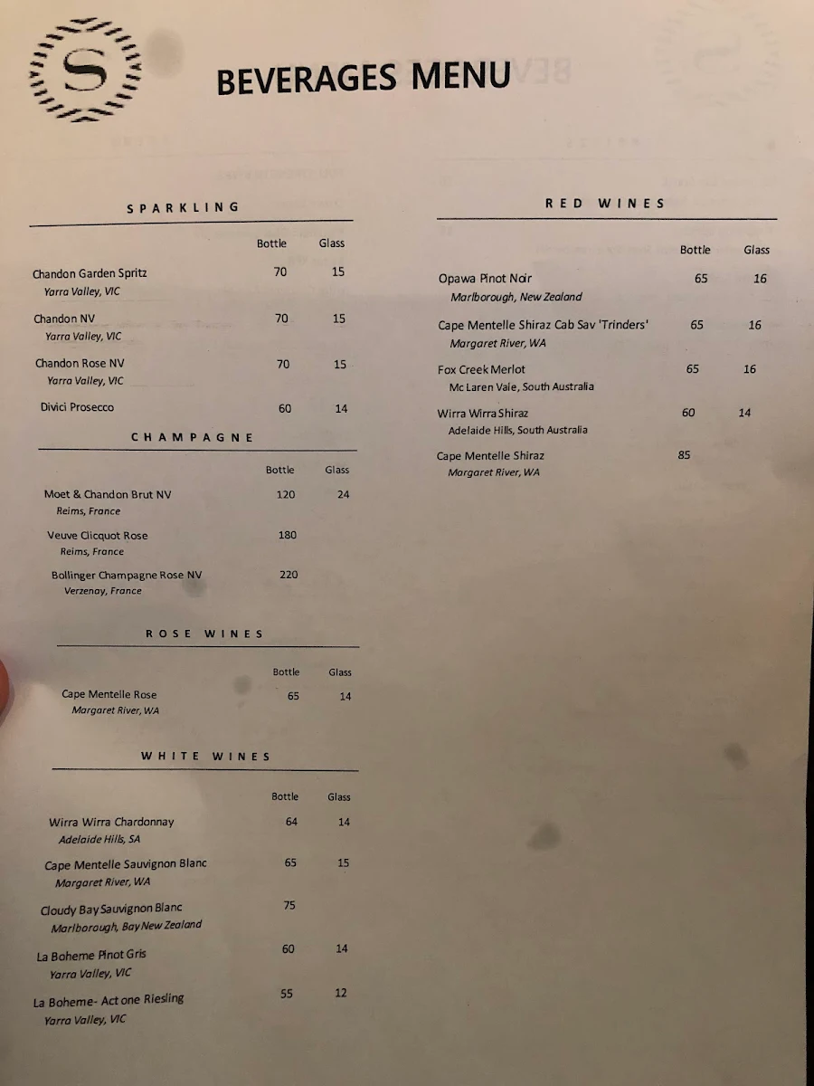 Menu, Little Collins St Kitchen Restaurant & Bar