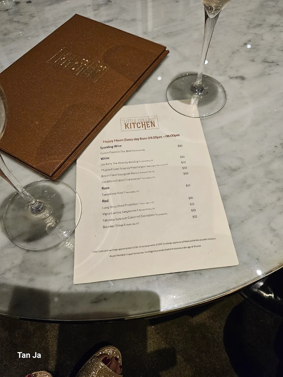 Menu, Little Collins St Kitchen Restaurant & Bar