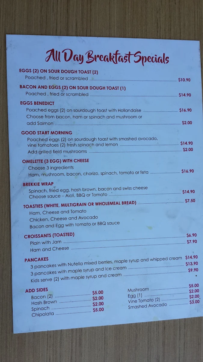 Menu, Stellarossa Narangba