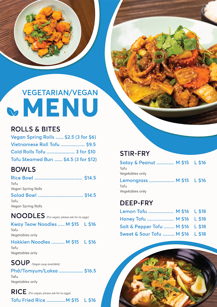Menu, Bami Kitchen