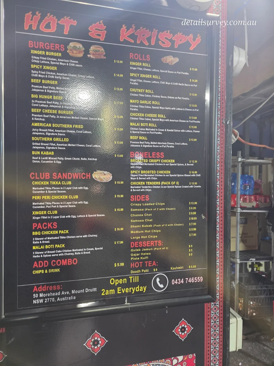Menu, Hot & Krispy