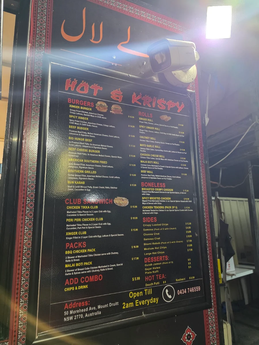 Menu, Hot & Krispy