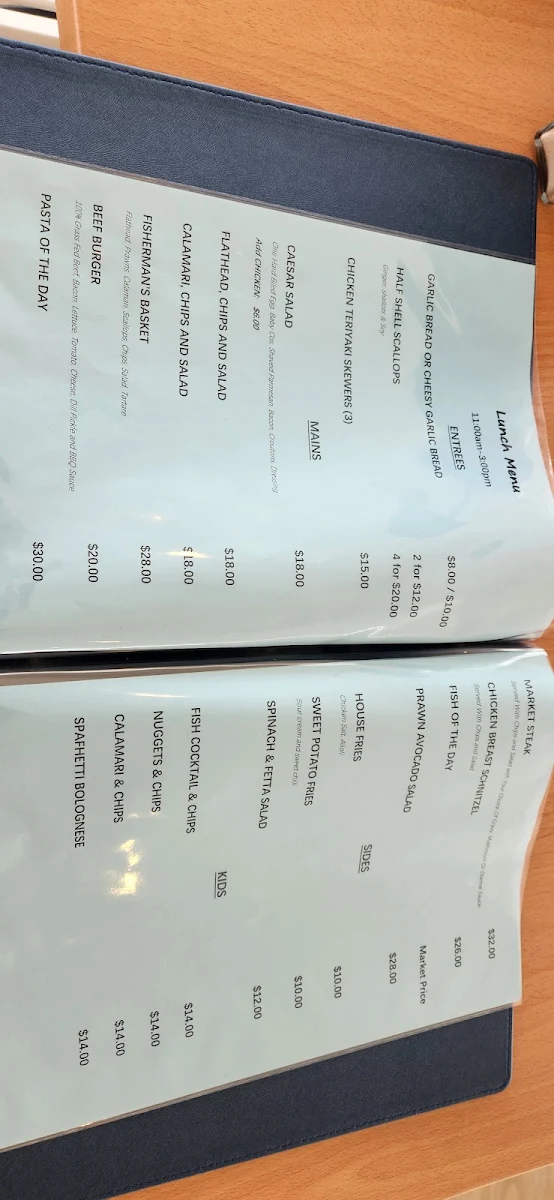 Menu, Pelican Shores Café and Marina