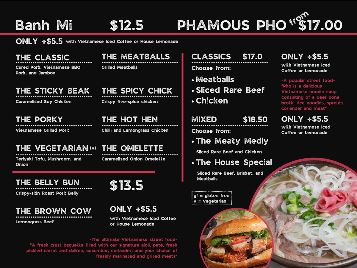Menu, Little Baguette by Rice Paper Pantry