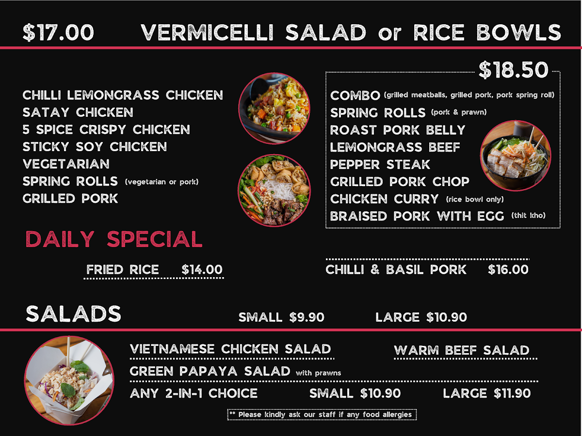 Menu, Little Baguette by Rice Paper Pantry