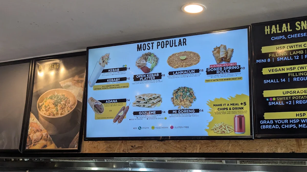 Menu, Glenny Kebabs - Mt Waverley