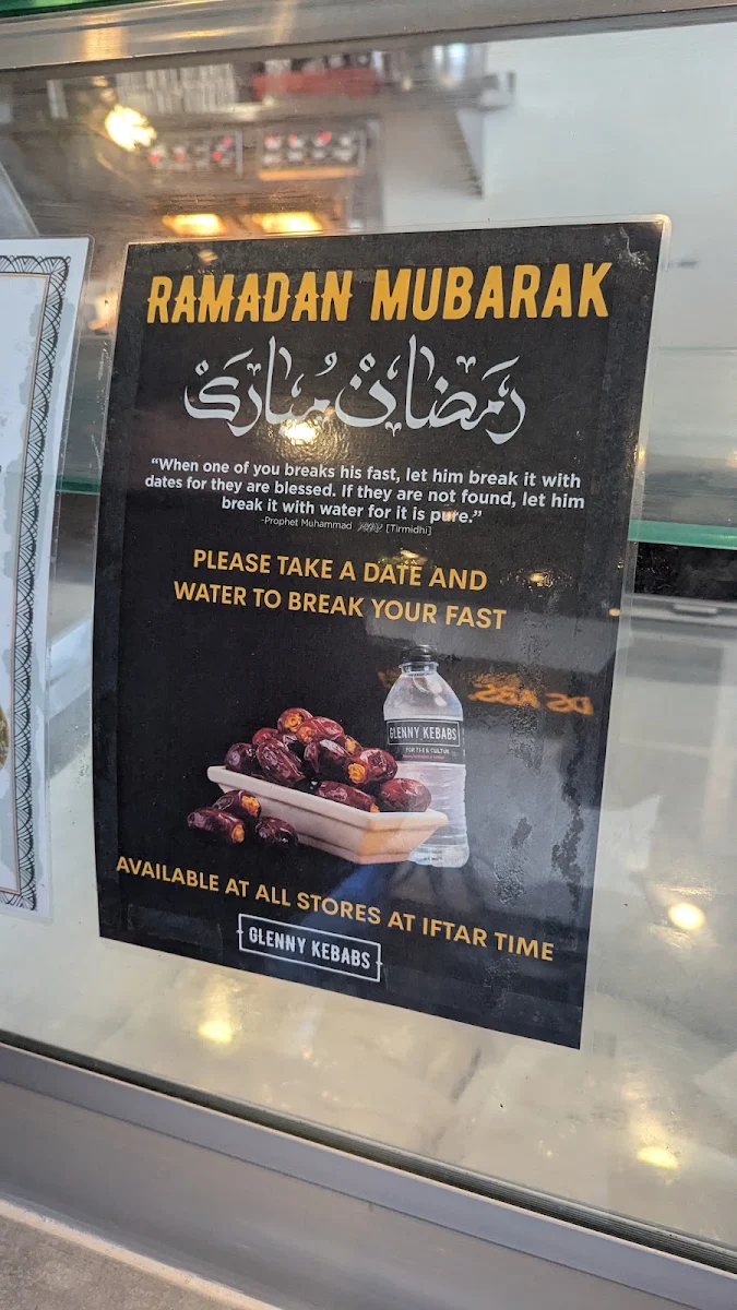 Menu, Glenny Kebabs - Mt Waverley
