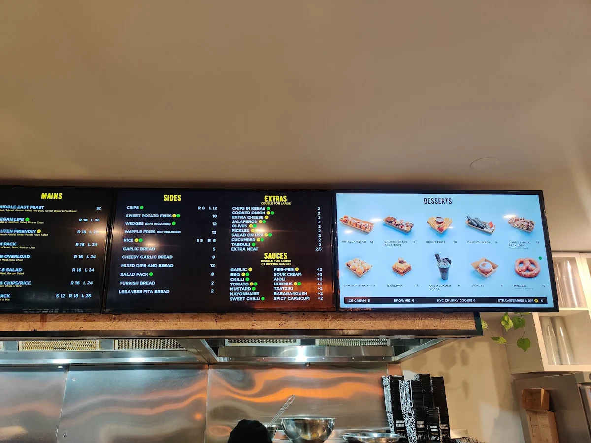 Menu, Glenny Kebabs - Mt Waverley