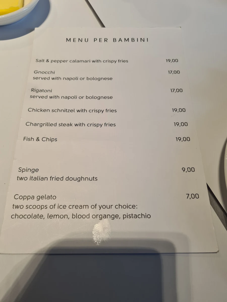 Menu, Sette Bello