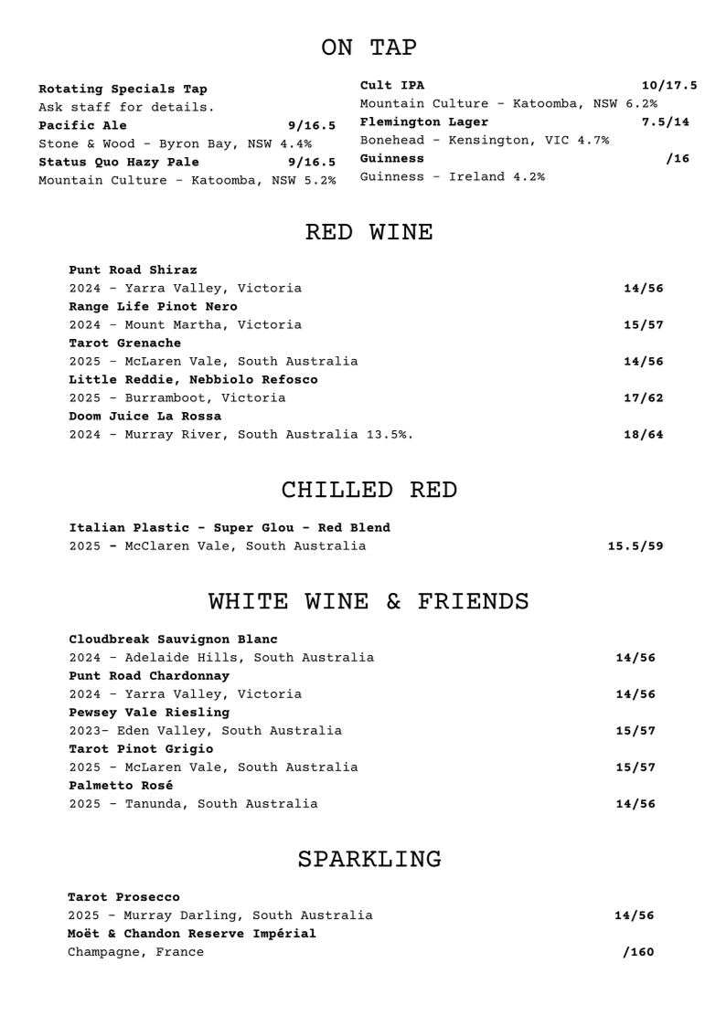 Menu, Saving Grace