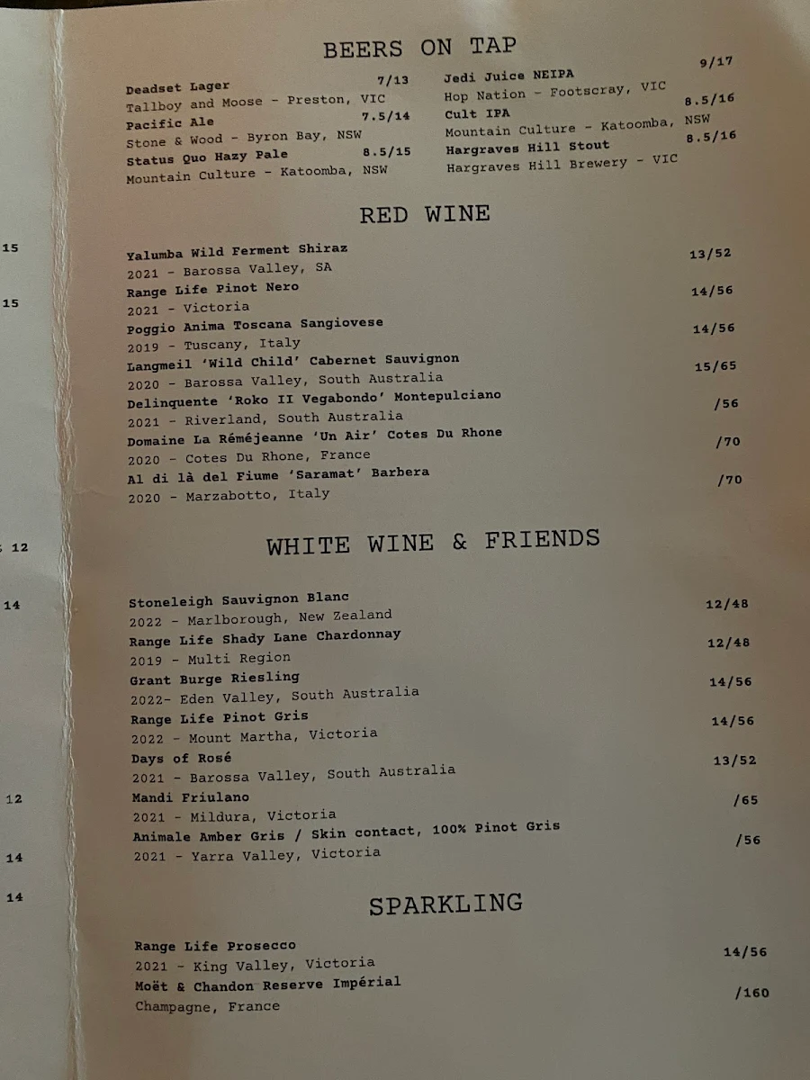 Menu, Saving Grace