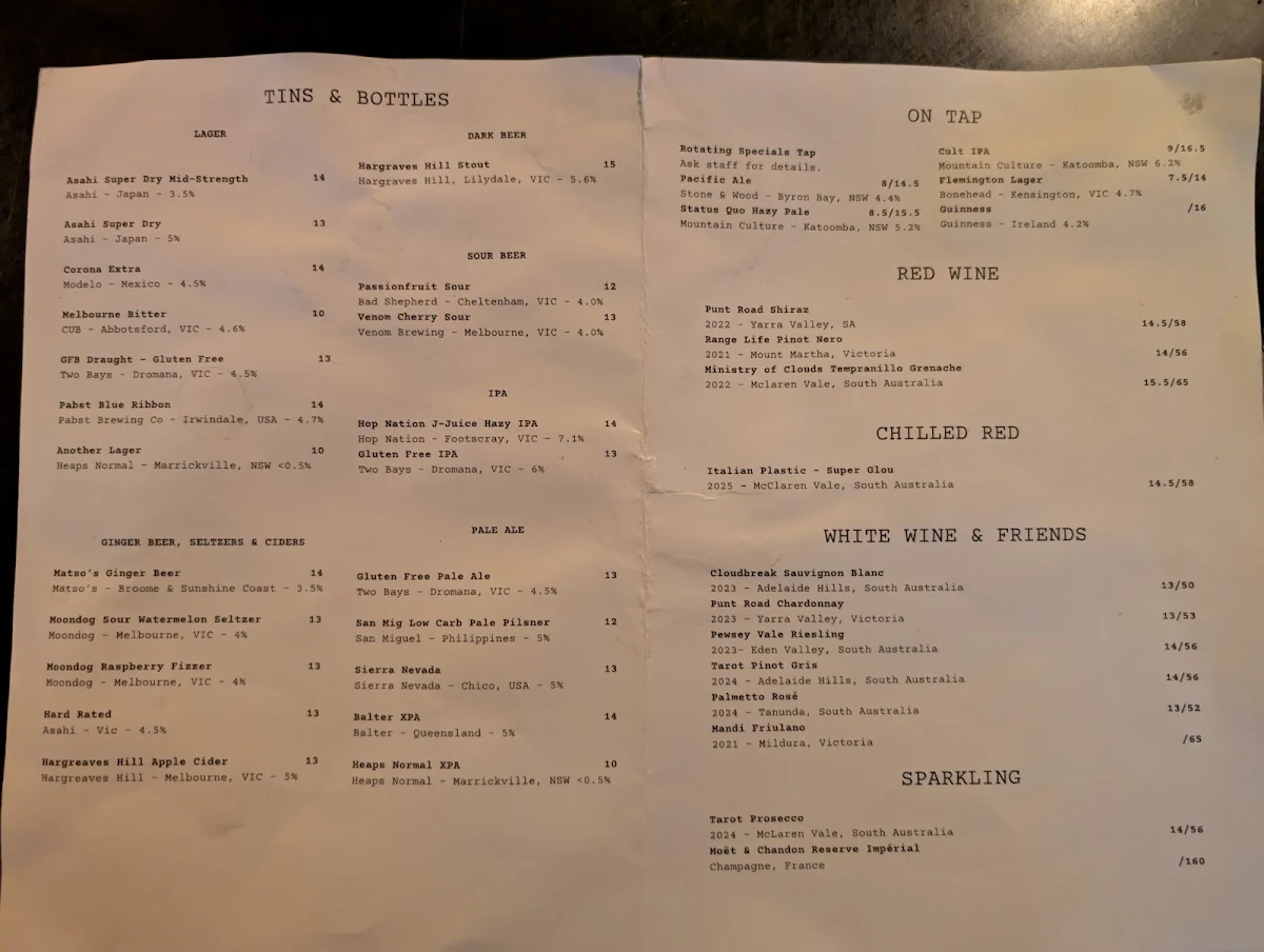 Menu, Saving Grace