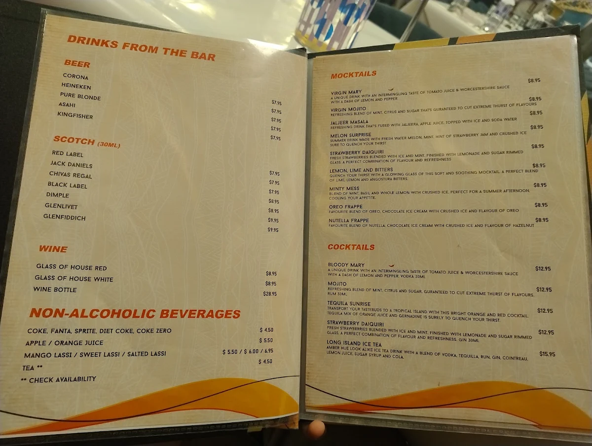 Menu, Kesari Indian Kitchen - Geelong
