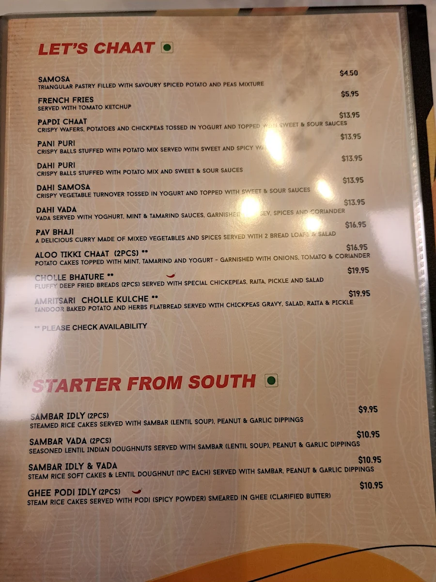Menu, Kesari Indian Kitchen - Geelong