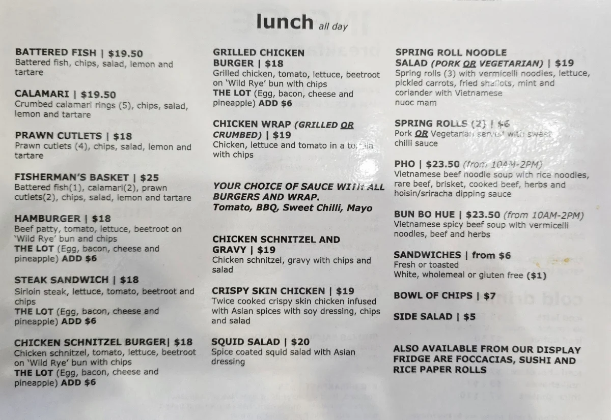 Menu, Infuse