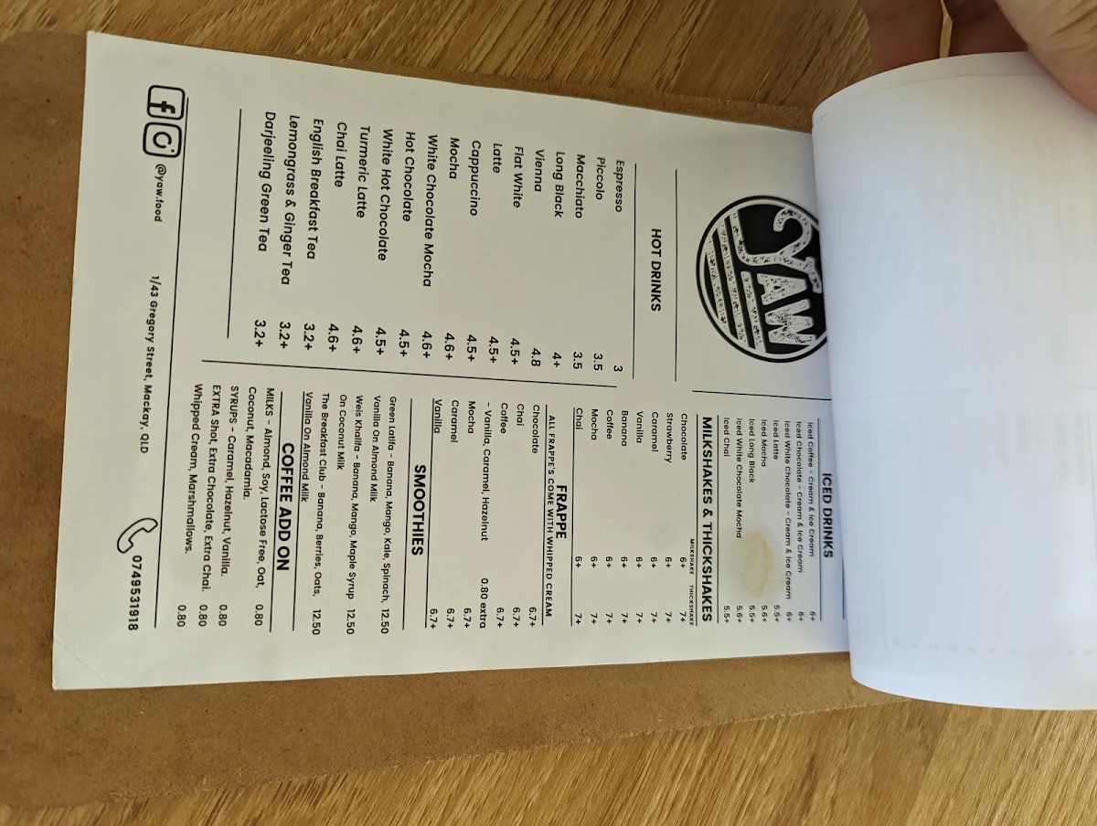 Menu, YAW
