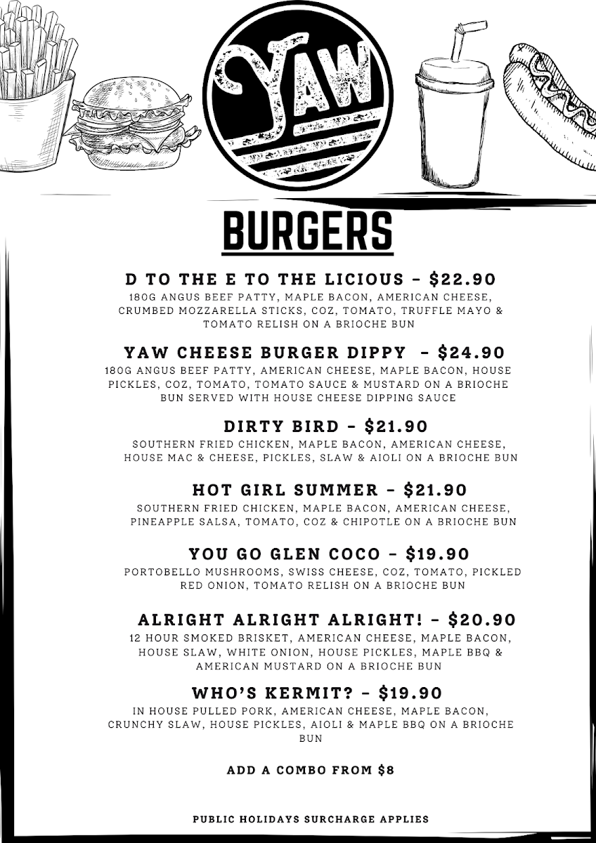 Menu, YAW