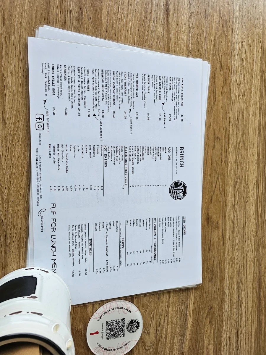 Menu, YAW