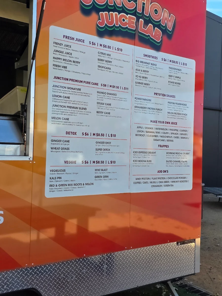 Menu, Junction juice lab