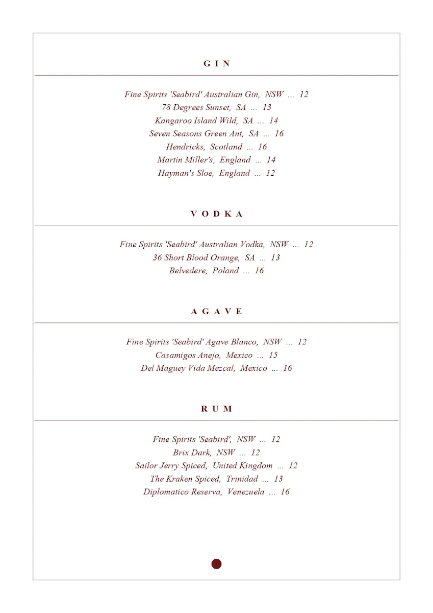 Menu, Oliveti