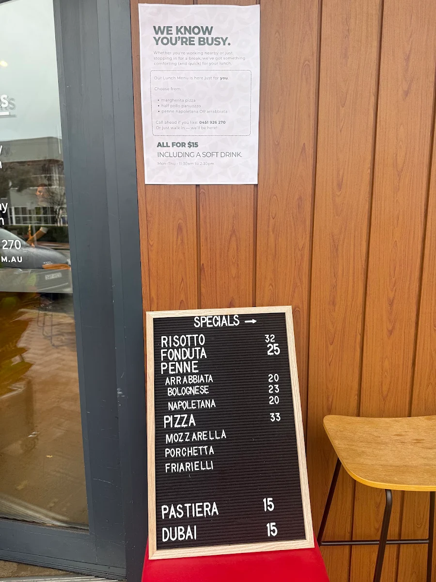 Menu, Pizzeria Da Napoli Leederville