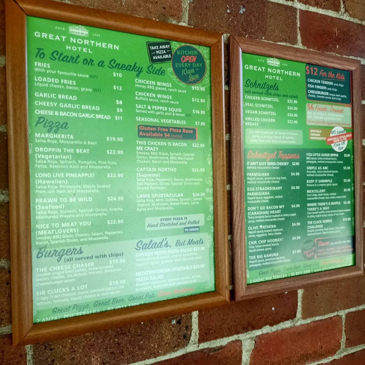 Menu, Great Northern Hotel