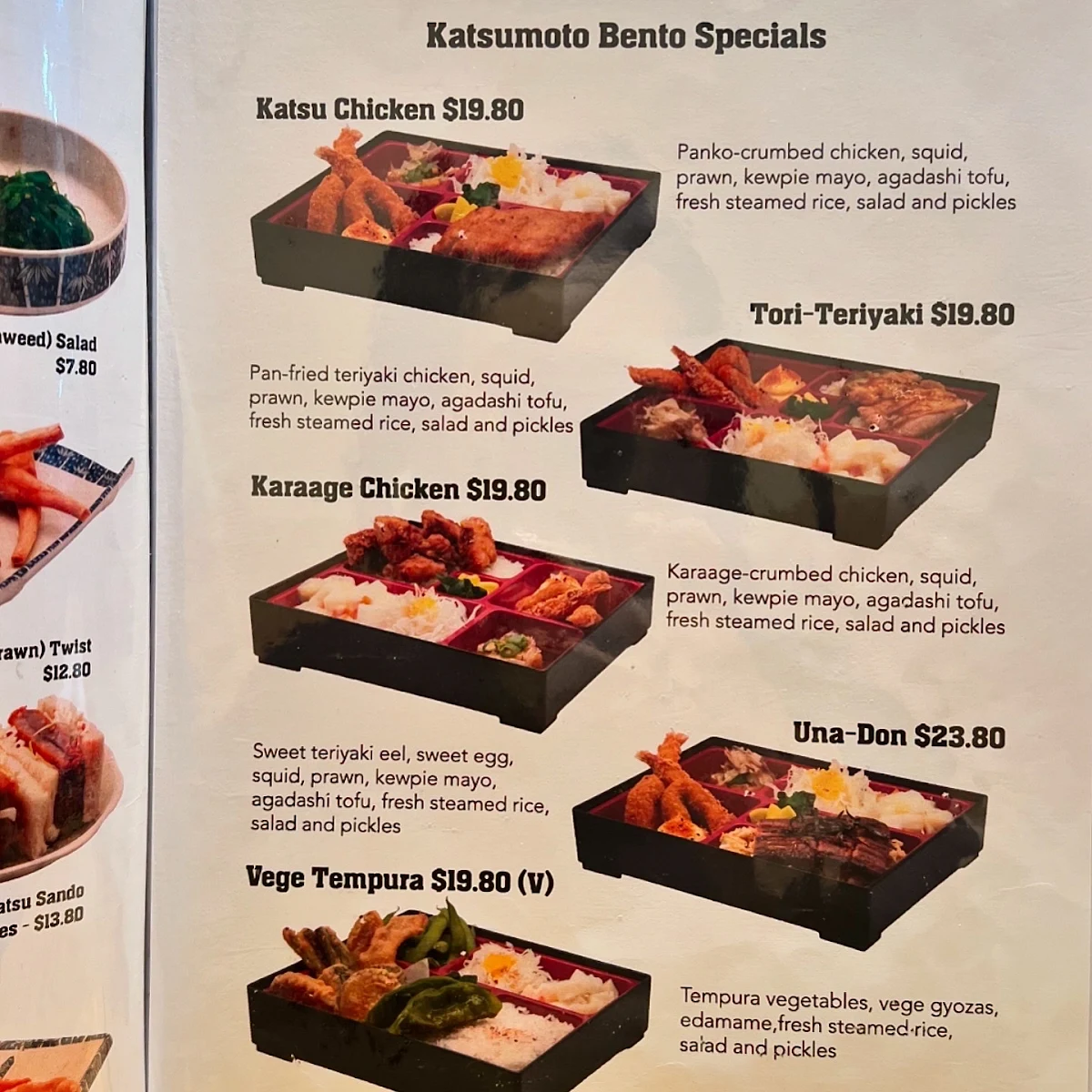 Menu, Katsumoto Japanese Restaurant