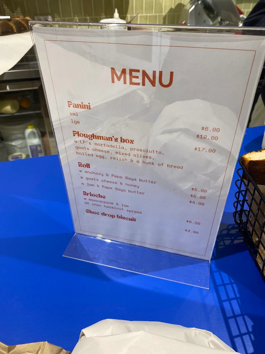 Menu, Fiore Bread
