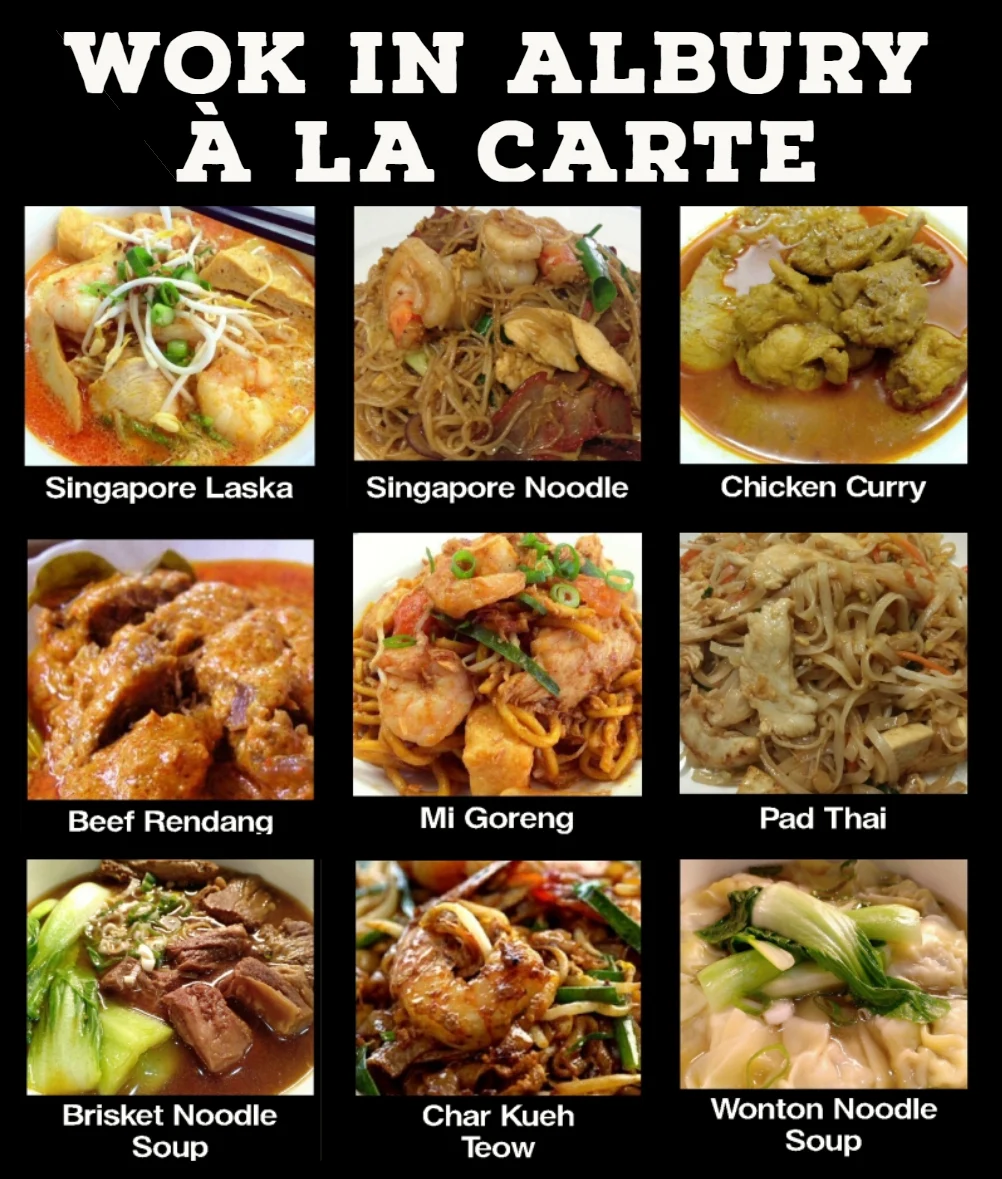 Menu, WOK IN Albury