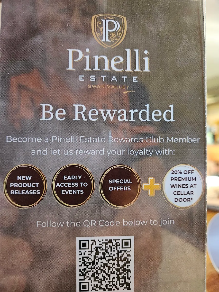 Menu, Pinelli Estate Winery Restaurant