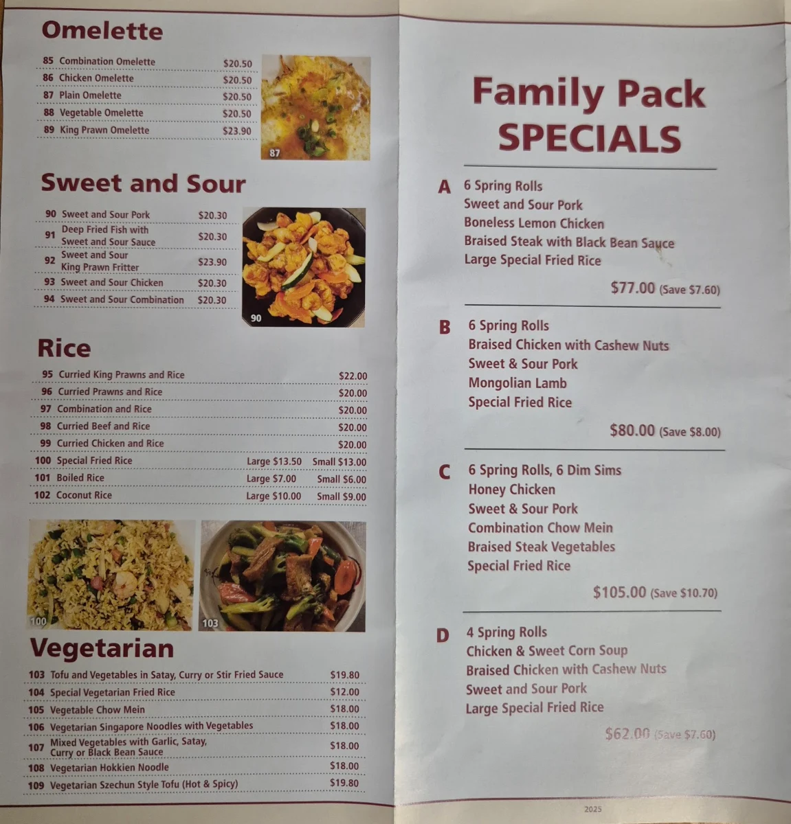 Menu, Chung Hing Licensed Chinese Restaurant