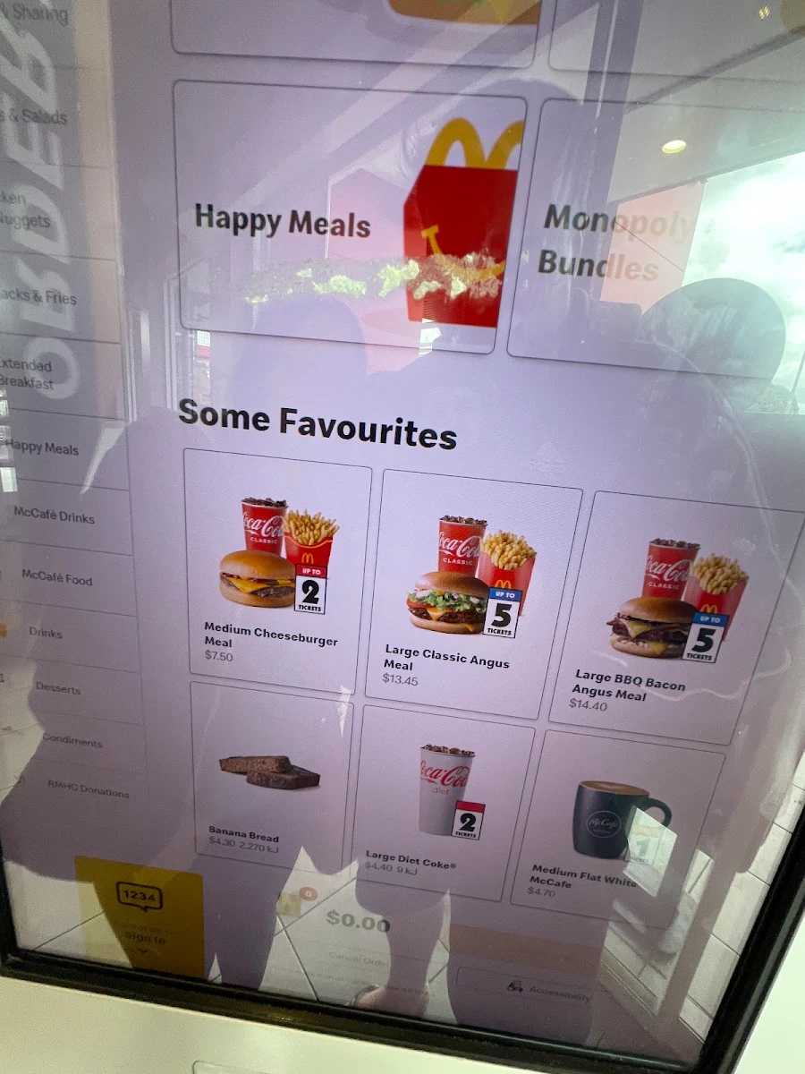 Menu, McDonald's Delahey