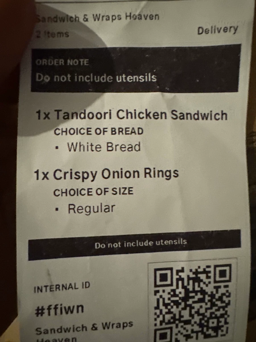 Menu, Sandwich & Wraps Heaven