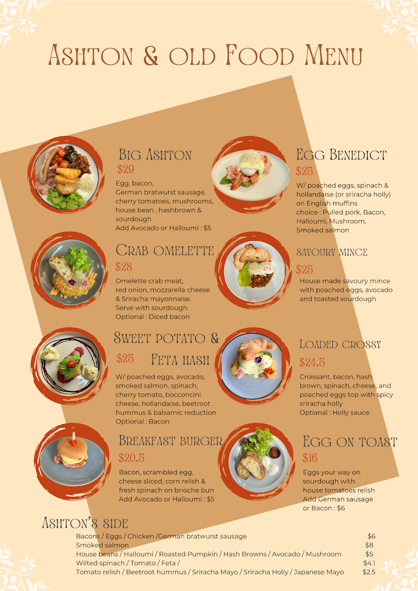 Menu, Ashton & Old