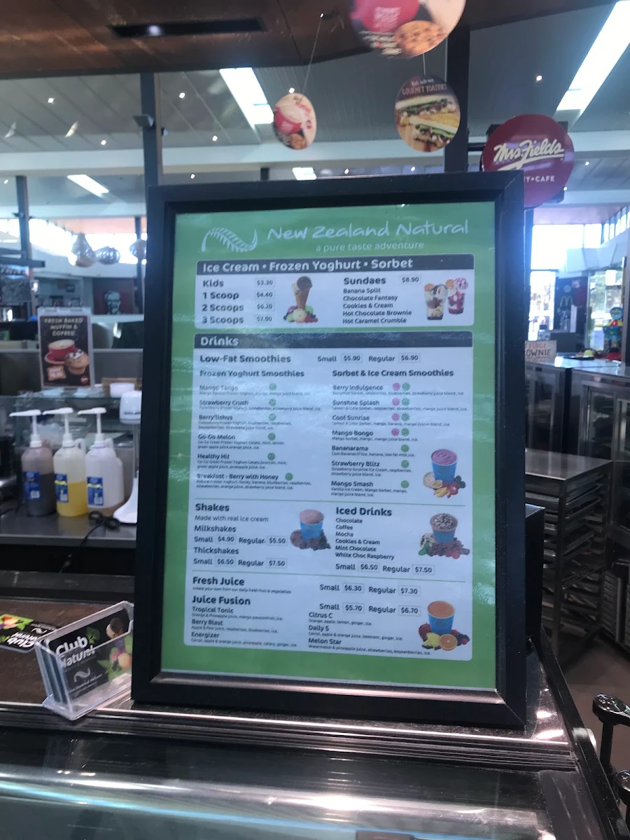 Menu, New Zealand Natural
